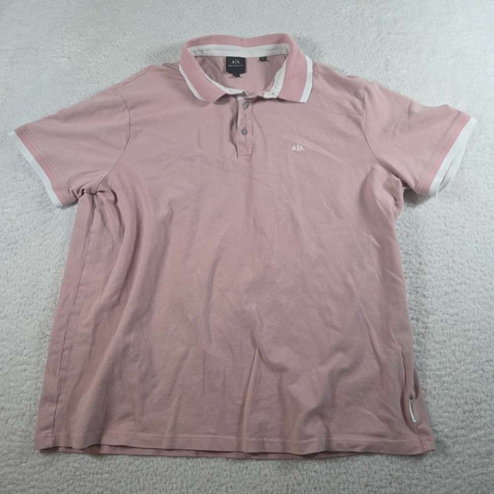 Armani Exchange Men's Cotton Piping Collar Polo Knit Shirt A|X Logo Size XXL